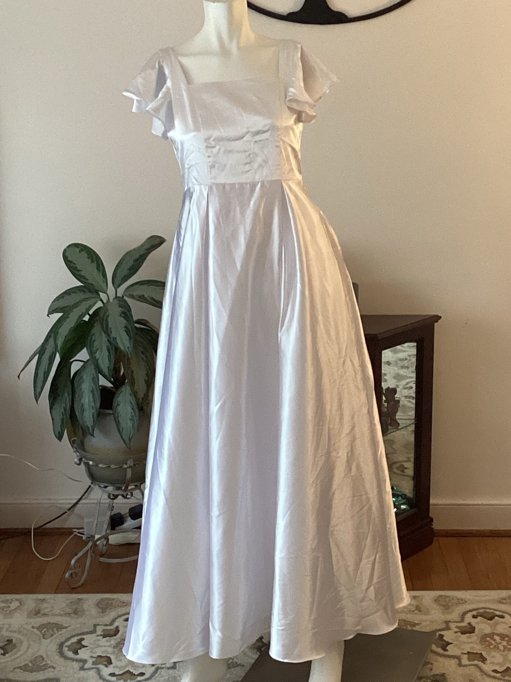 White Square Neck Gown